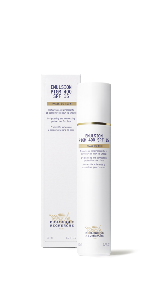 Emulsion PIGM 400 SPF 15, Brightening and correcting protection for face